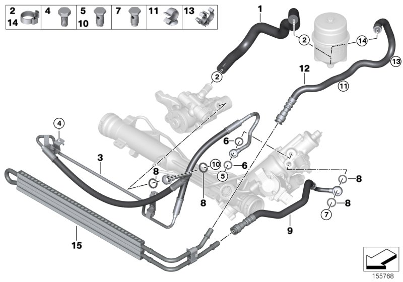 Power steering/oil pipe/Active steering