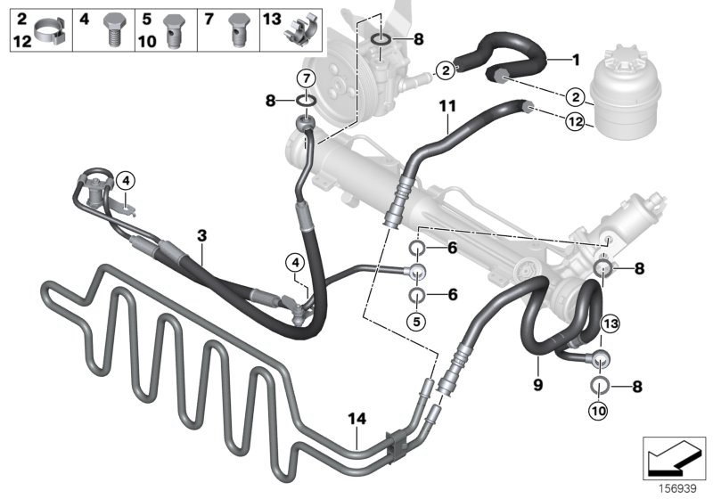 Hydro steering-oil pipes