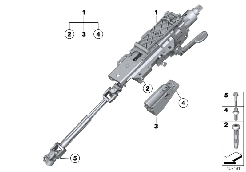 Manually adjust. steering column