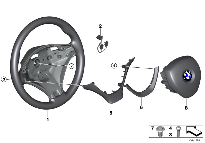 Airbag sports steering wheel, leather