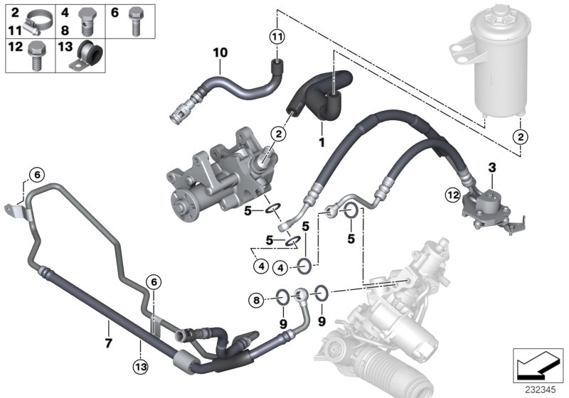 Hydro steering-oil pipes