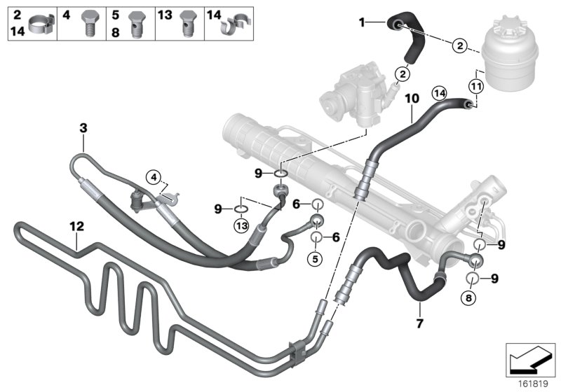 Hydro steering-oil pipes