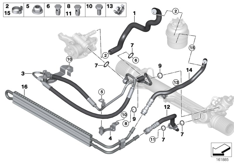 Hydro steering-oil pipes