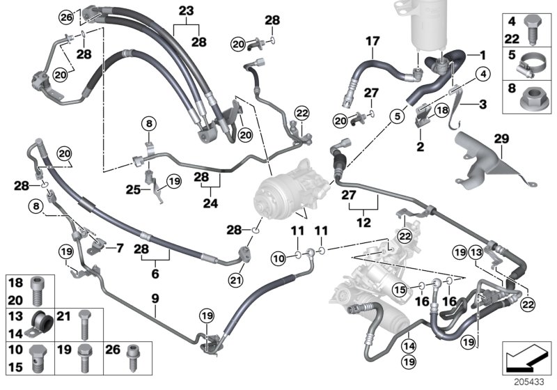 Power steer.,fluid lines/Adaptive Drive
