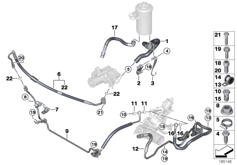 Hydro steering-oil pipes