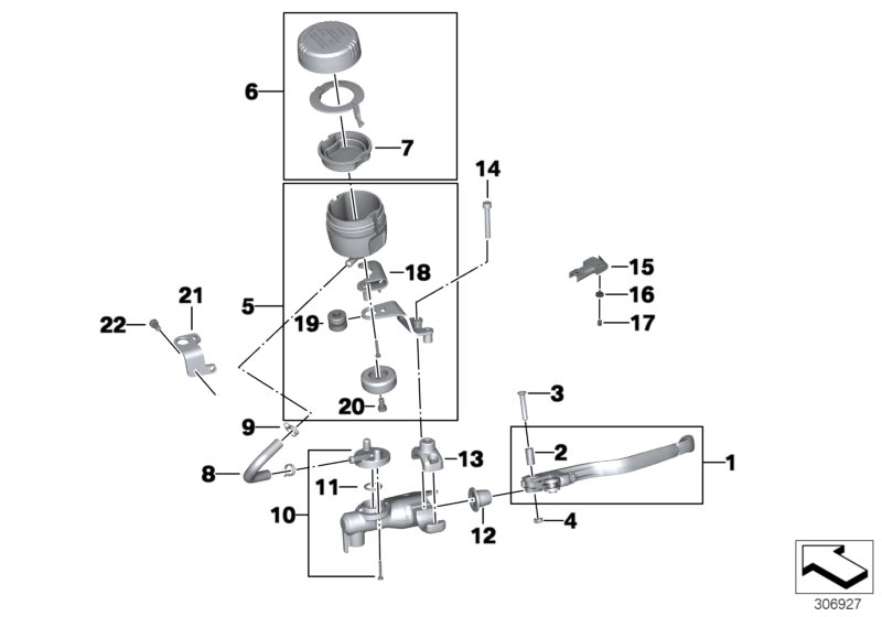 Single parts, handbrake lever