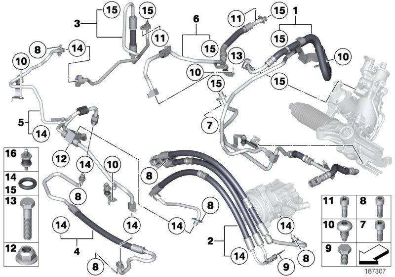 Power steering/oil pipe/dynamic drive