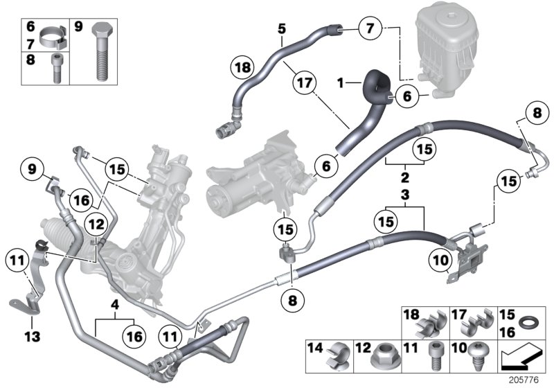 Hydro steering-oil pipes