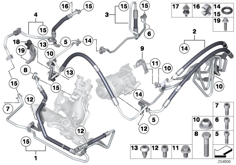 Power steering/oil pipe/dynamic drive