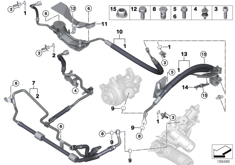 Power steer.,fluid lines/Adaptive Drive