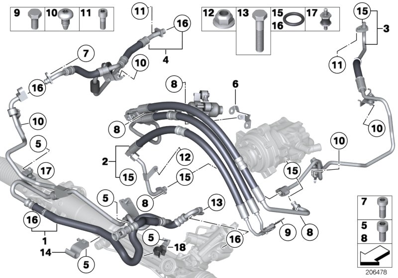 Power steering/oil pipe/dynamic drive