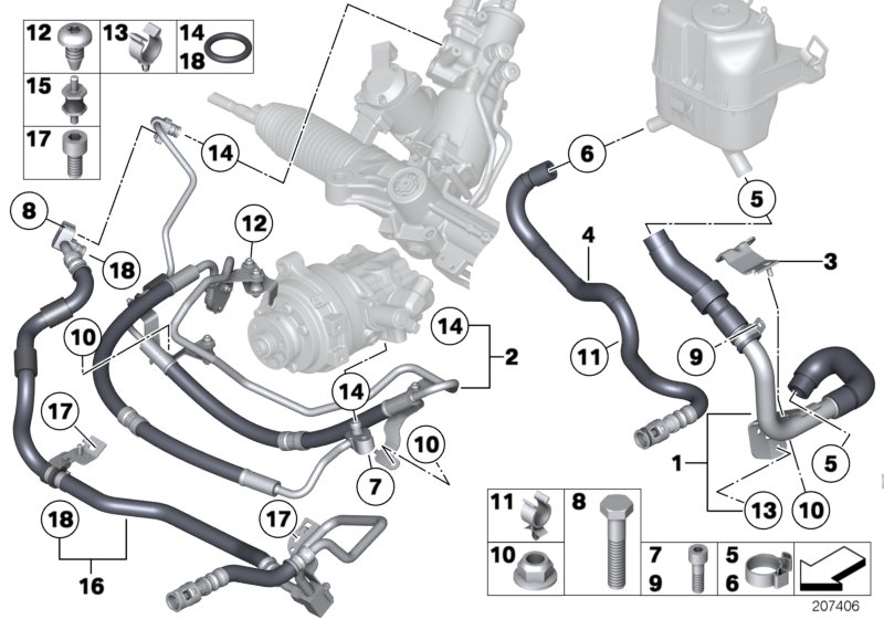 Hydro steering-oil pipes