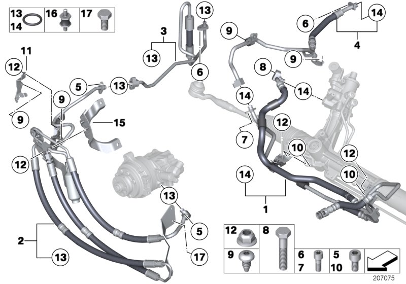 Power steering/oil pipe/dynamic drive