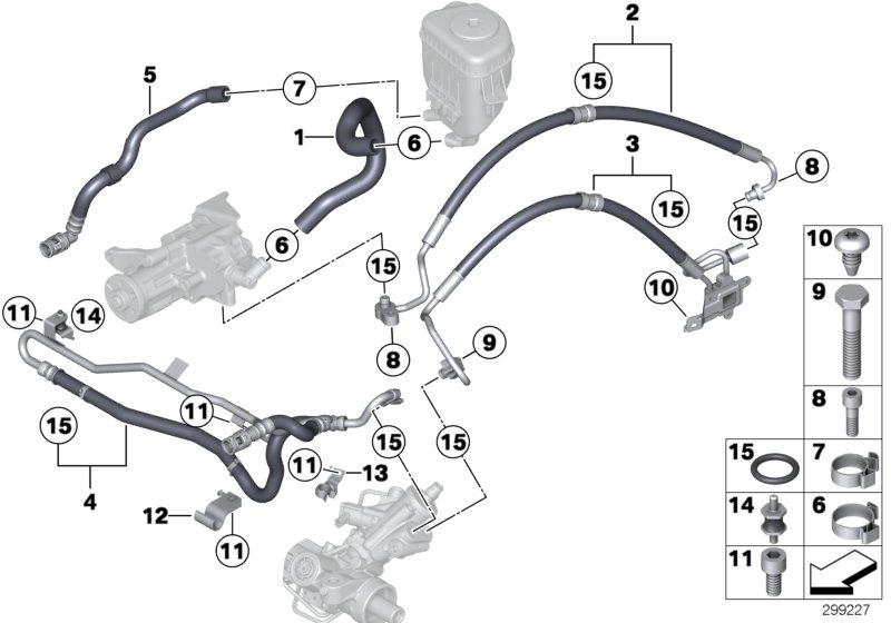 Hydro steering-oil pipes