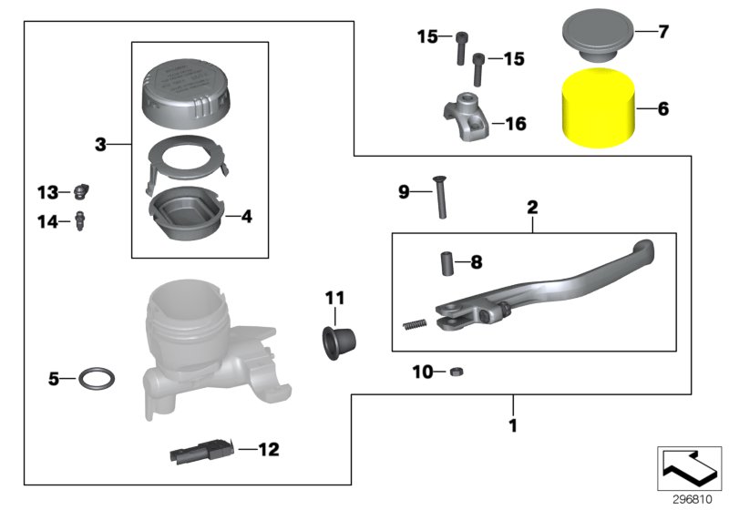 Handbrake fitting, handlebar locking M5