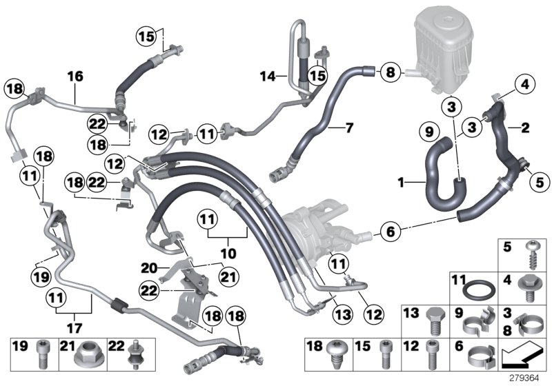 Power steering/oil pipe/dynamic drive