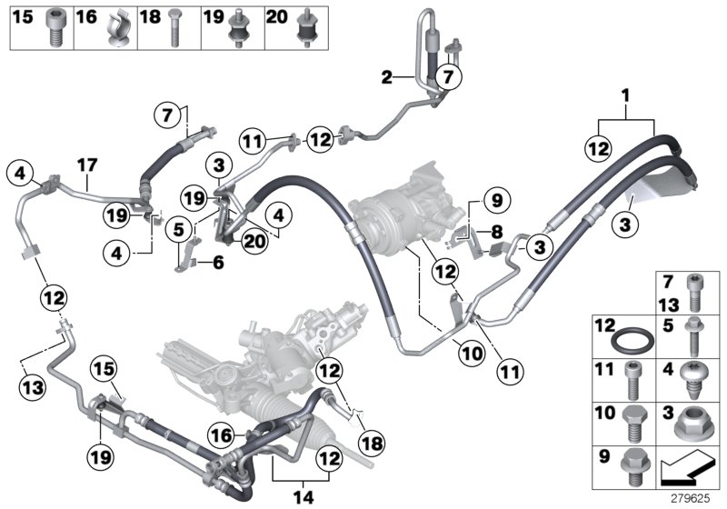 Power steering/oil pipe/dynamic drive