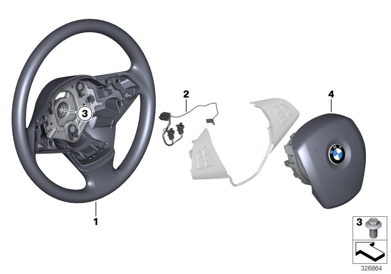 Steering wheel, leather