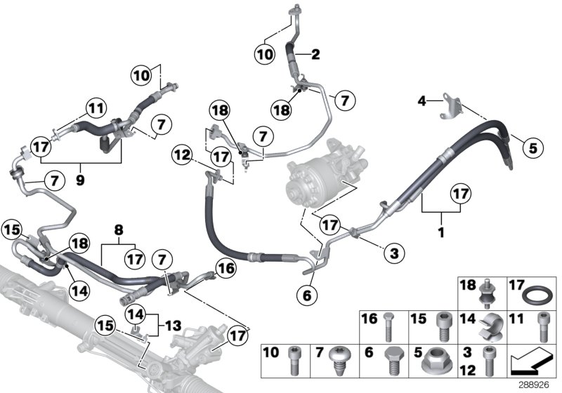 Power steering/oil pipe/dynamic drive
