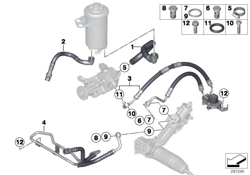Hydro steering-oil pipes