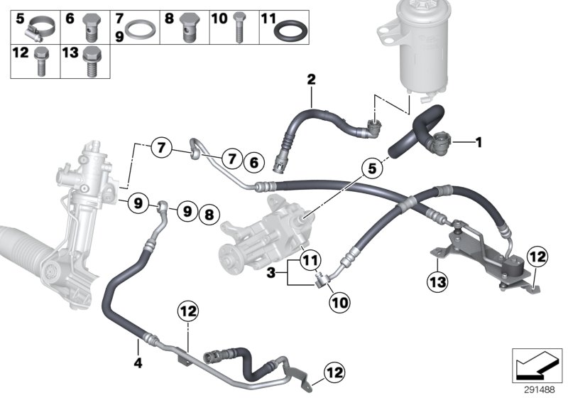 Hydro steering-oil pipes
