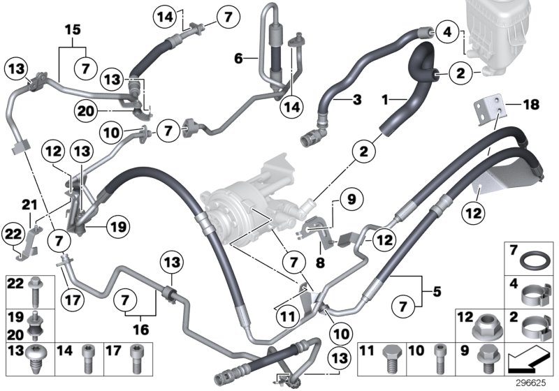 Power steering/oil pipe/dynamic drive