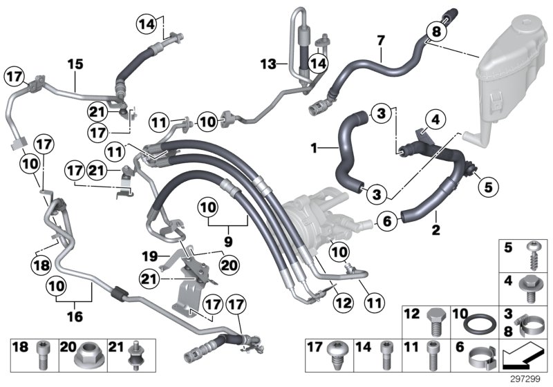 Power steering/oil pipe/dynamic drive