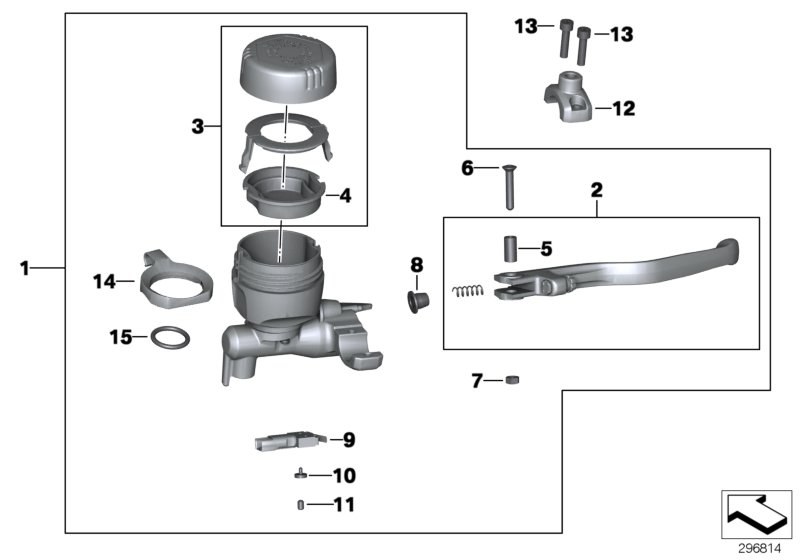 Handbrake fitting, handlebar locking M6