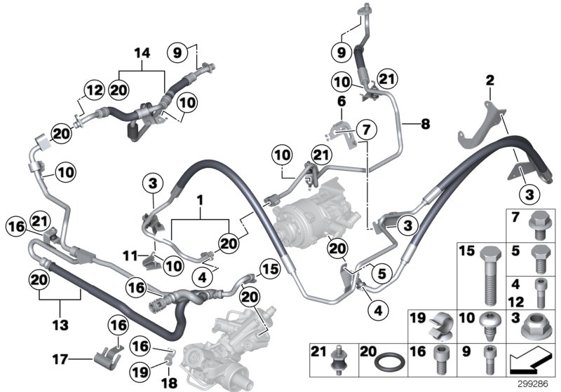 Power steering/oil pipe/dynamic drive
