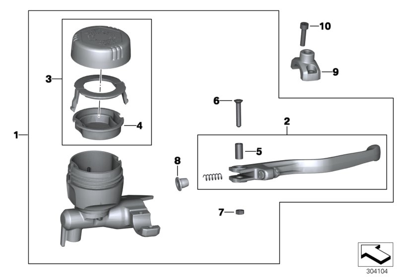 Handbrake fitting, handlebar locking M6