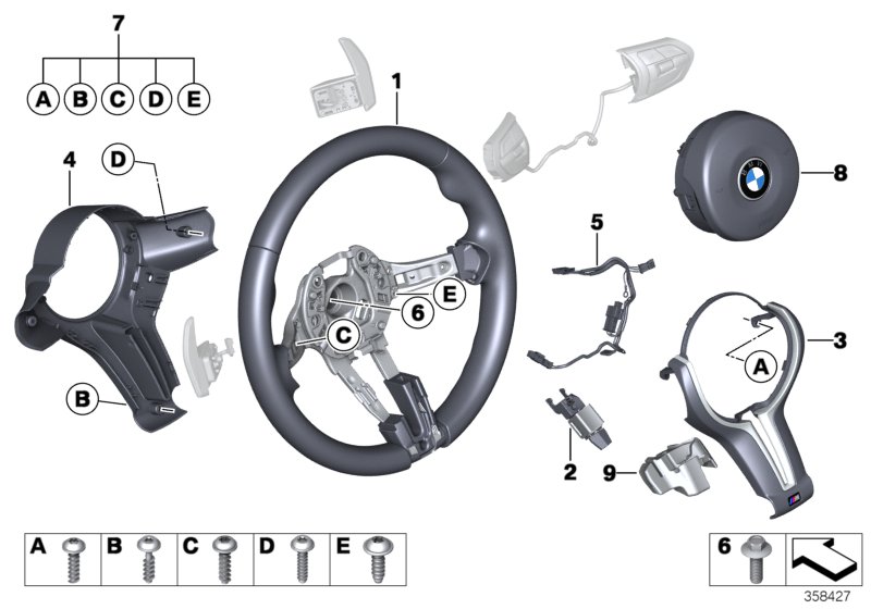 M Sports steer.-wheel, airbag, leather