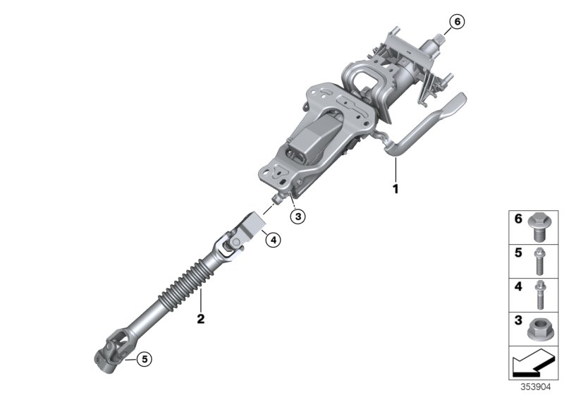 Manually adjust. steering column