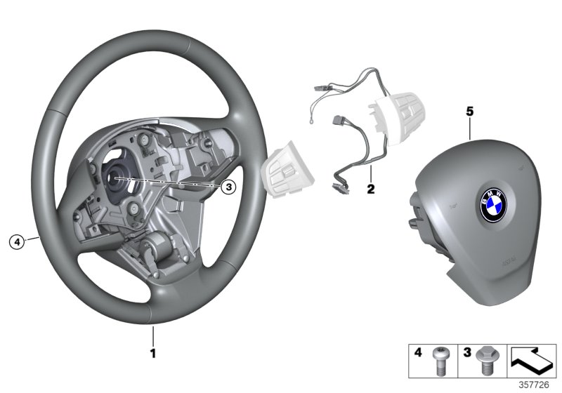 Steering wheel, leather