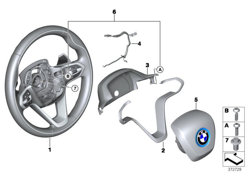 Airbag sports steering wheel, leather