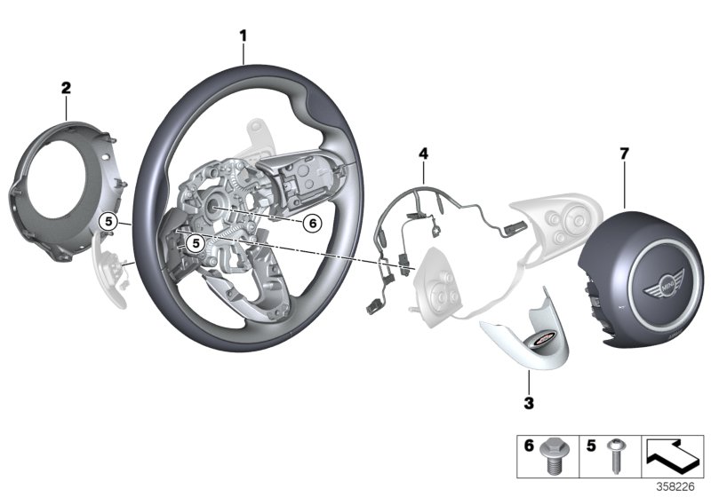 MINI Yours sports steering wheel, airbag