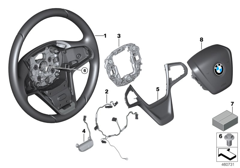 Steering wheel, leather