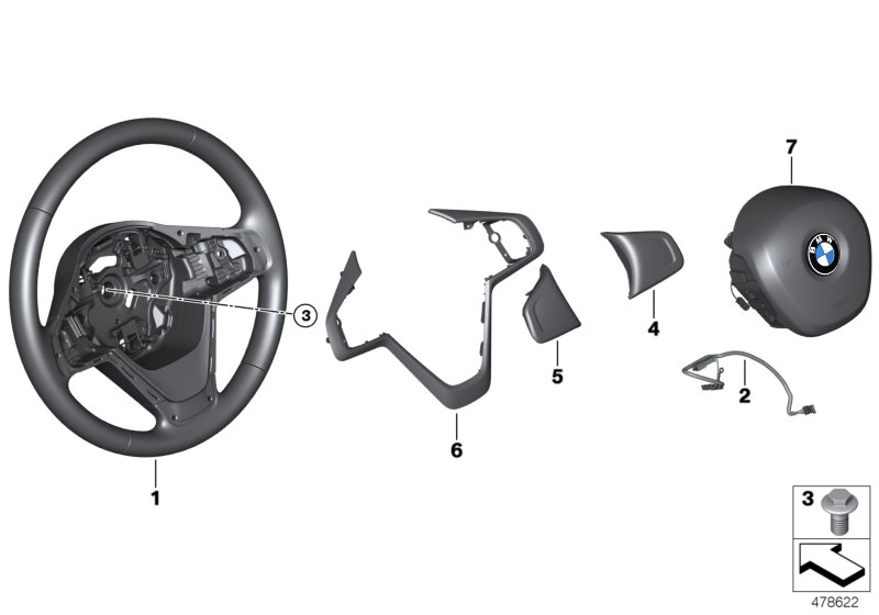 Steering wheel, leather
