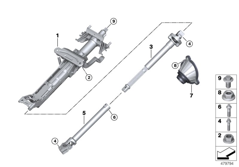 Steering column man.adjust./Mount. parts