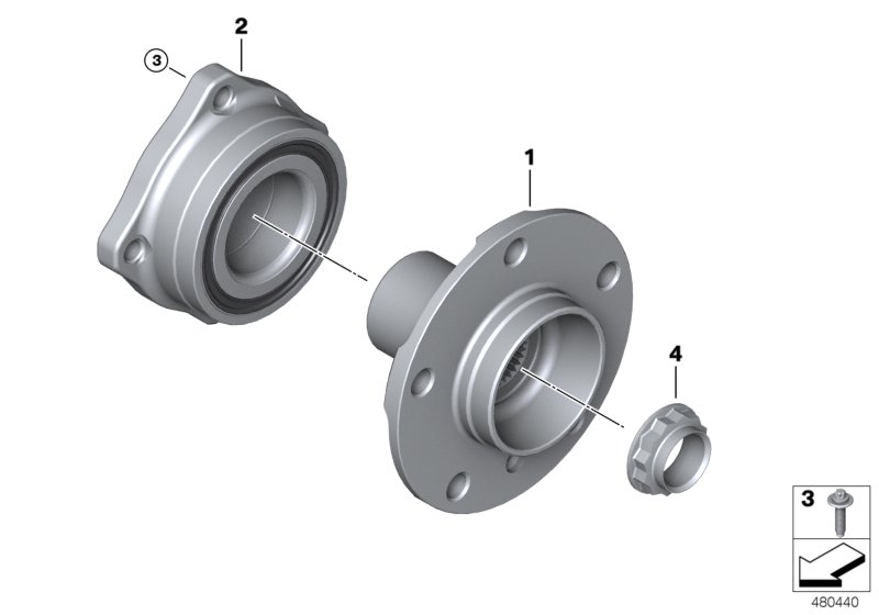 Side shaft/wheel bearings