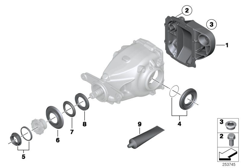 Final drive, gasket set, 4-wheel