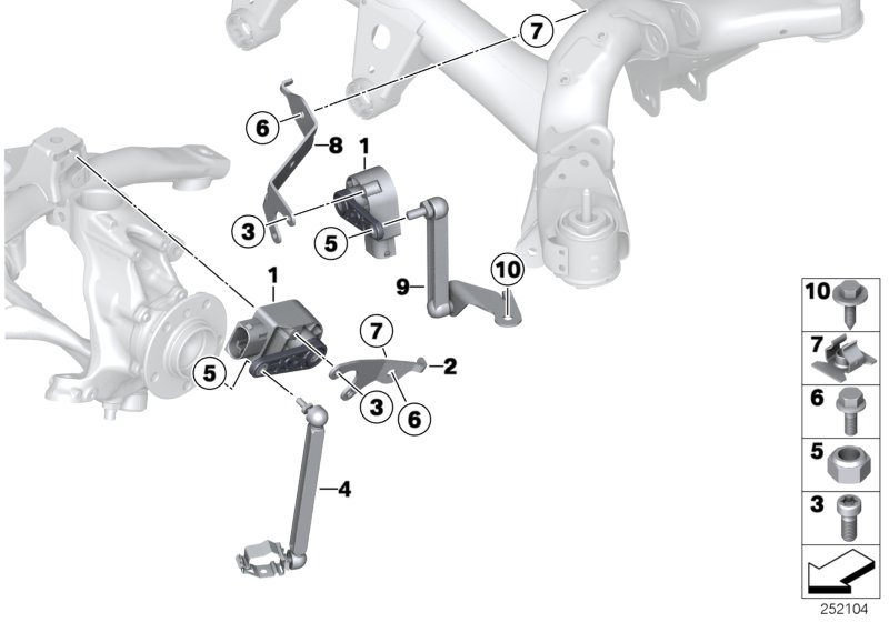 Headlight vertical aim control sensor