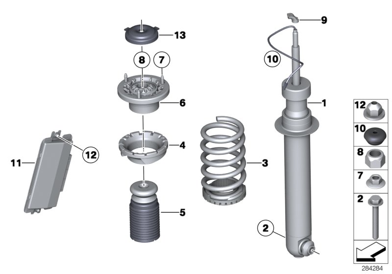 Rear spring strut EDC/ctrl unit/sensor