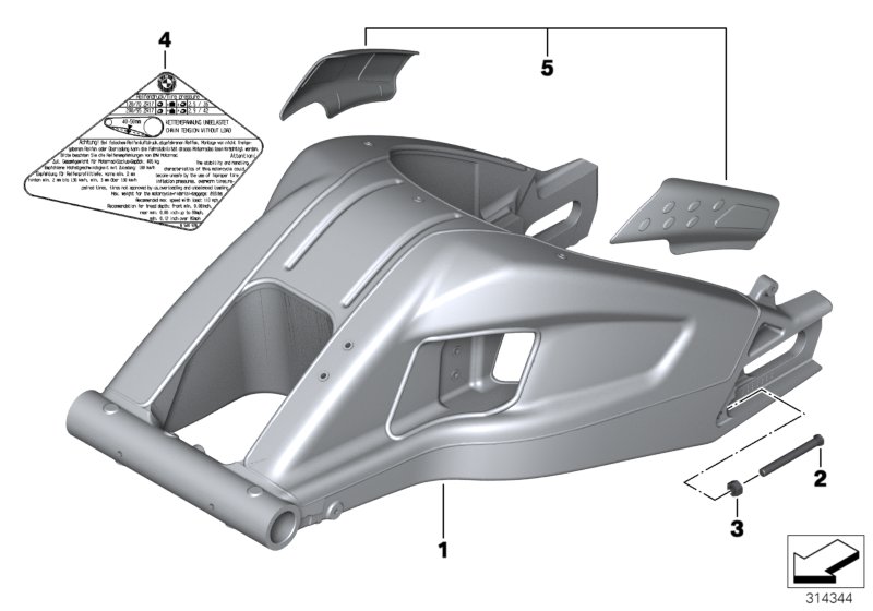 Rear wheel swinging arm