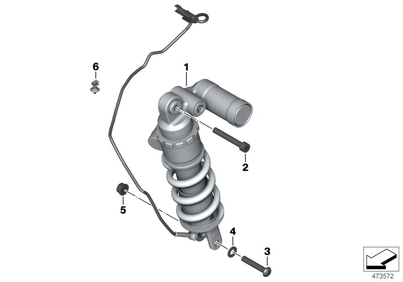 Spring strut, rear