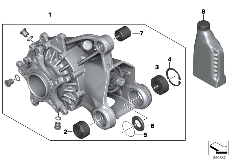 Bevel gear, rear