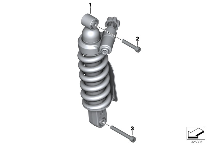 Spring strut, rear