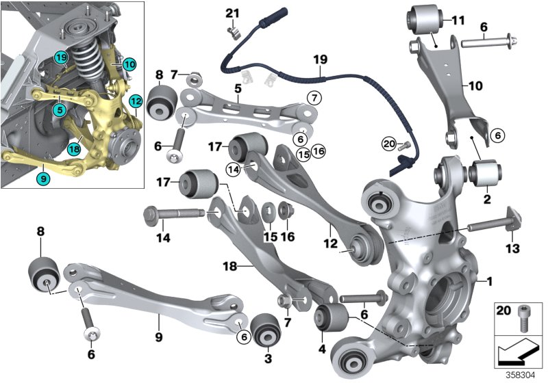 rear axle with suspension