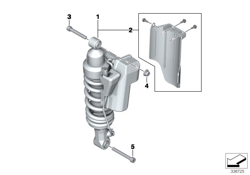 Spring strut, ESA, rear