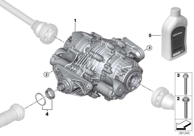 Rear axle differential QMV / Mounting