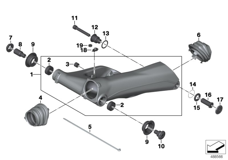 Rear wheel swinging arm